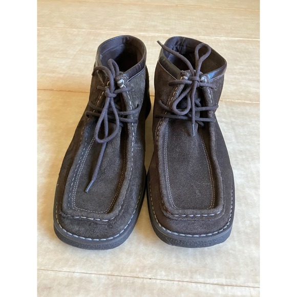 Bass Toren Brown Suede Leather Ankle Boots Lace Up Comfort Walking Shoes 9M - Picture 1 of 8